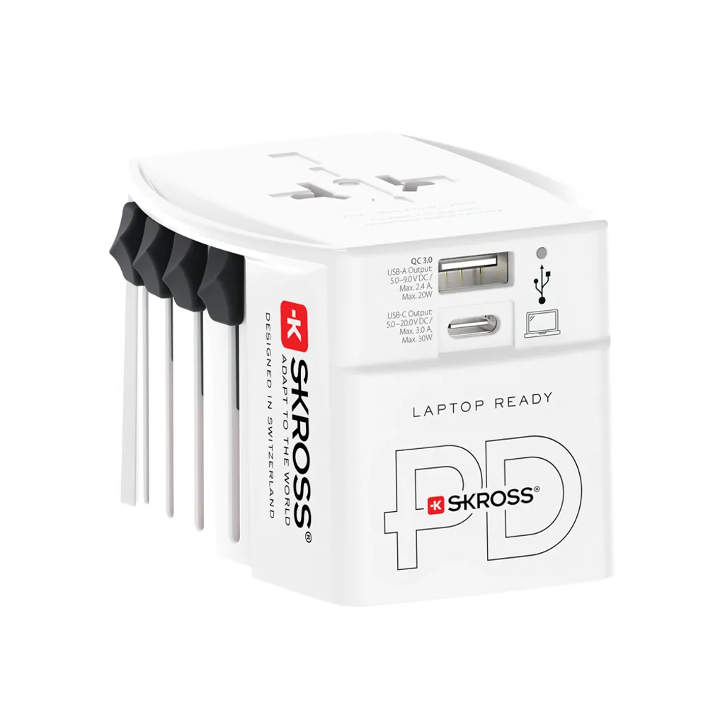 SKROSS universal reiseadapter med USB-A/USB-C 30W PD v:4904404