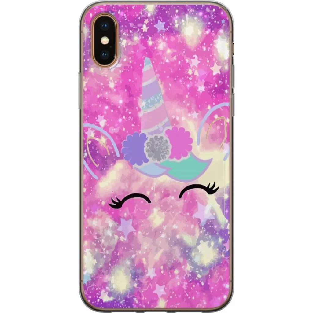 Apple iPhone XS Gjennomsiktig Telefondeksel Glad Enhörning v:5449450 Apple iPhone XS Gjennomsiktig Telefondeksel Glad Enhörning v:5449450