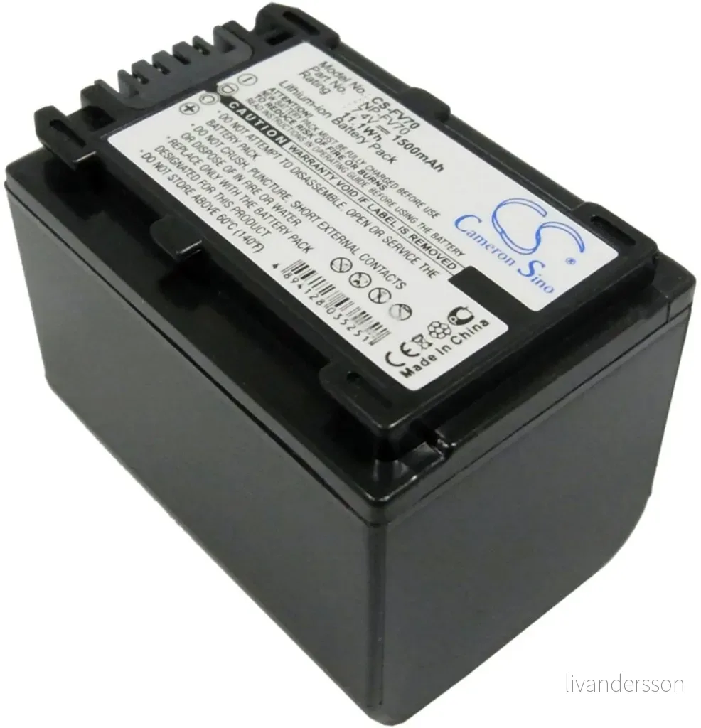 Batteri til Sony DCR-SR21E, 7.4V, 1500 mAh v:5423641