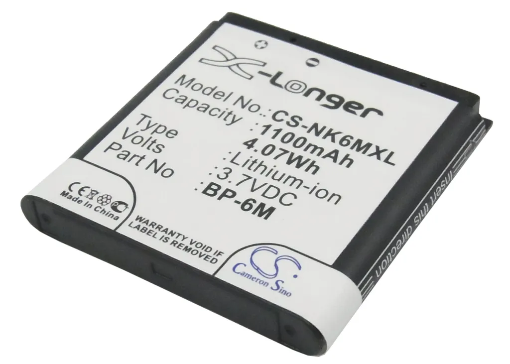 Batteri til Nokia 6288, 3,7v, 1100mAh v:7272277