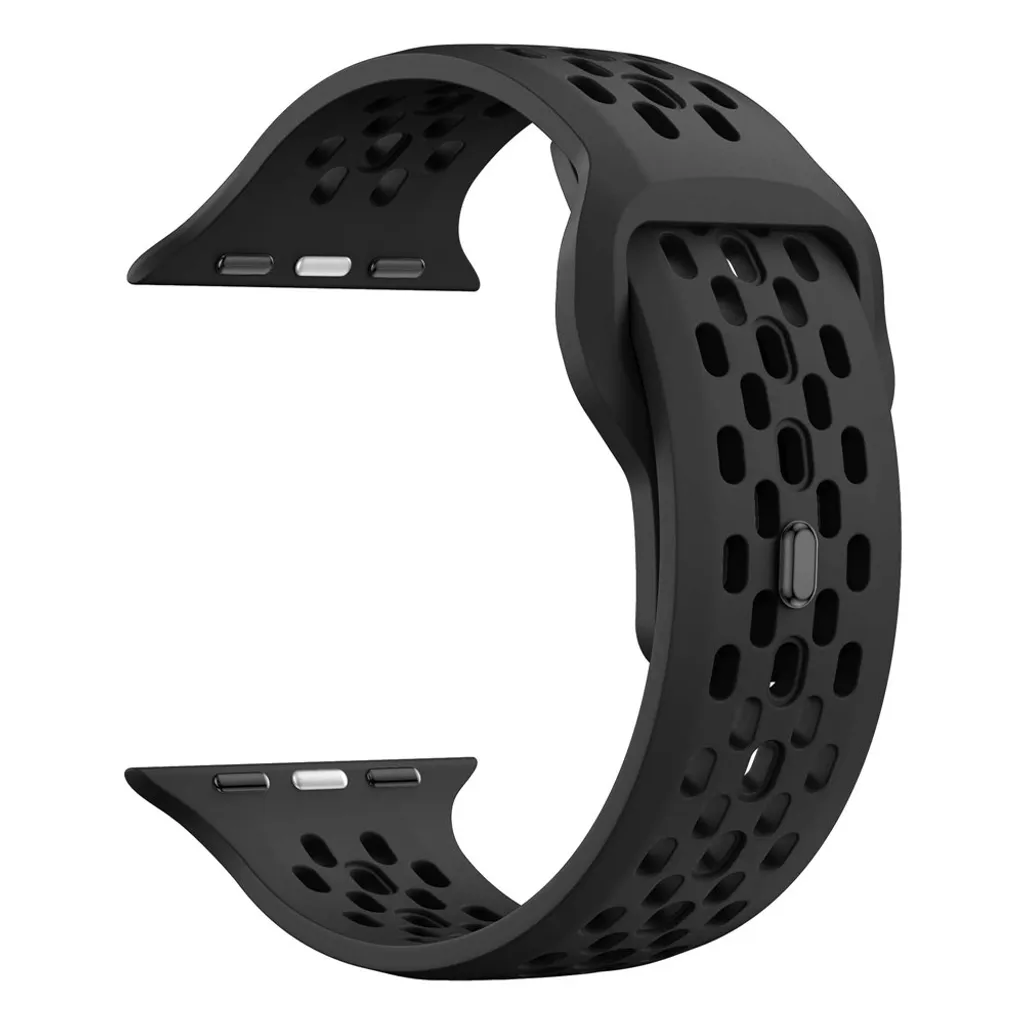 Apple Watch 42/44/46/49 mm silikonklokkerem – svart v:7057654