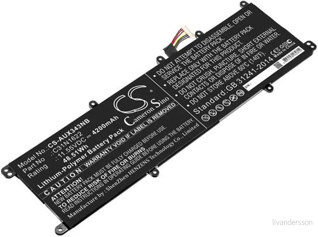 Batteri til Asus UX530UQ-FY031R, 11.55V, 4200 mAh v:9483633
