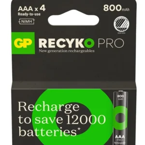 AAA Recyko Pro GP 800mAh NI-MH – 4 pakke v:1231457