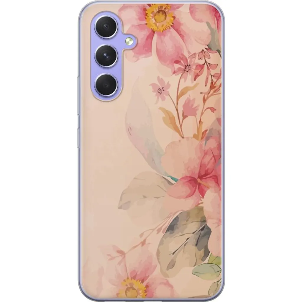 Samsung Galaxy A54 Gjennomsiktig Telefondeksel Färgsprakande Blommor v:3581864