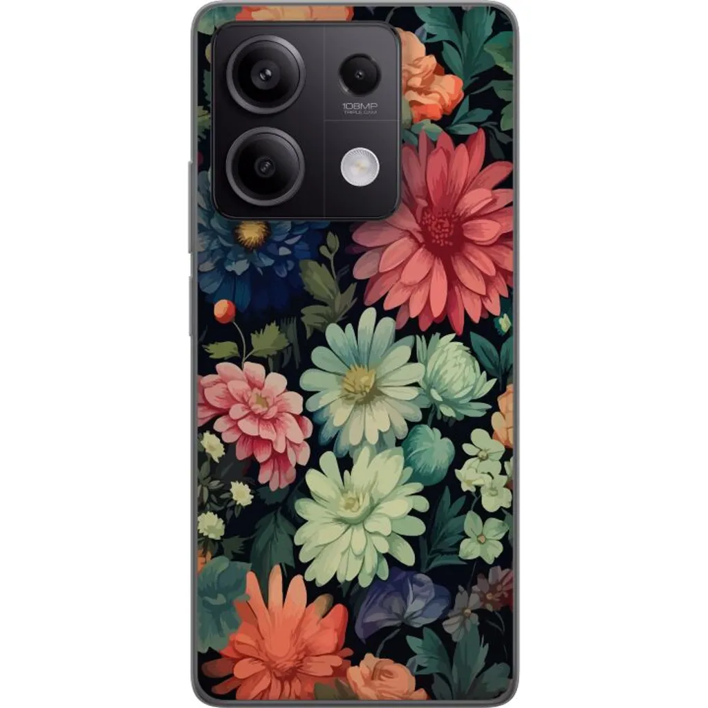 Xiaomi Redmi Note 13 Pro Gjennomsiktig Telefondeksel Färglada blommor v:9162812