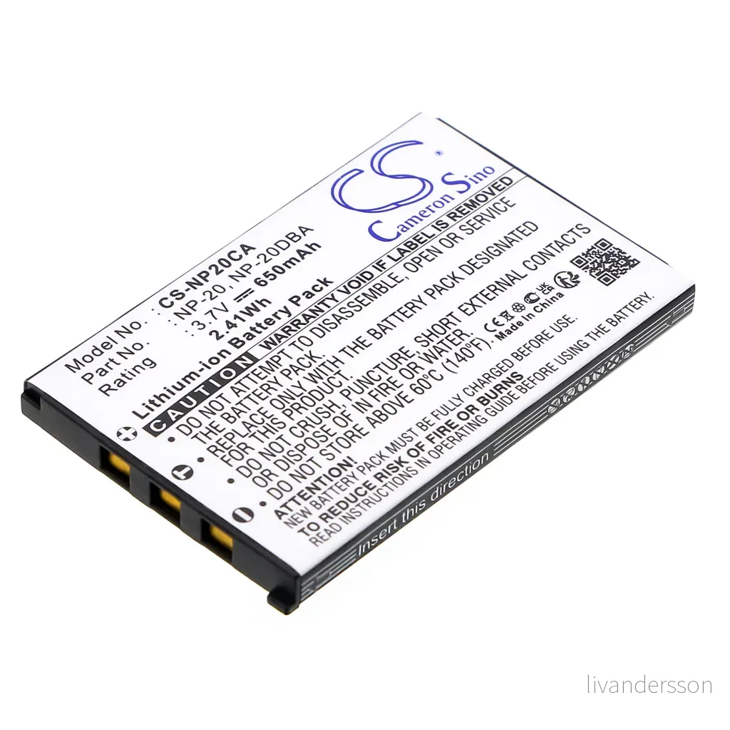Batteri til Casio Exilim EX-S600GD, 3.6V (3.7V), 630 mAh v:1074876 Batteri til Casio Exilim EX-S600GD, 3.6V (3.7V), 630 mAh v:1074876