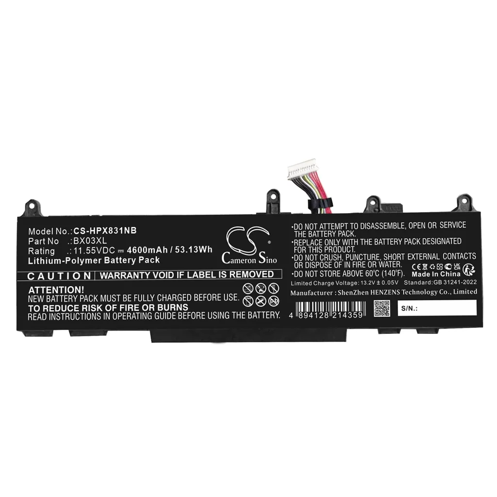 Batteri til BX03XL for , 11.55, 4600mAh v:7554680 Batteri til BX03XL for , 11.55, 4600mAh v:7554680