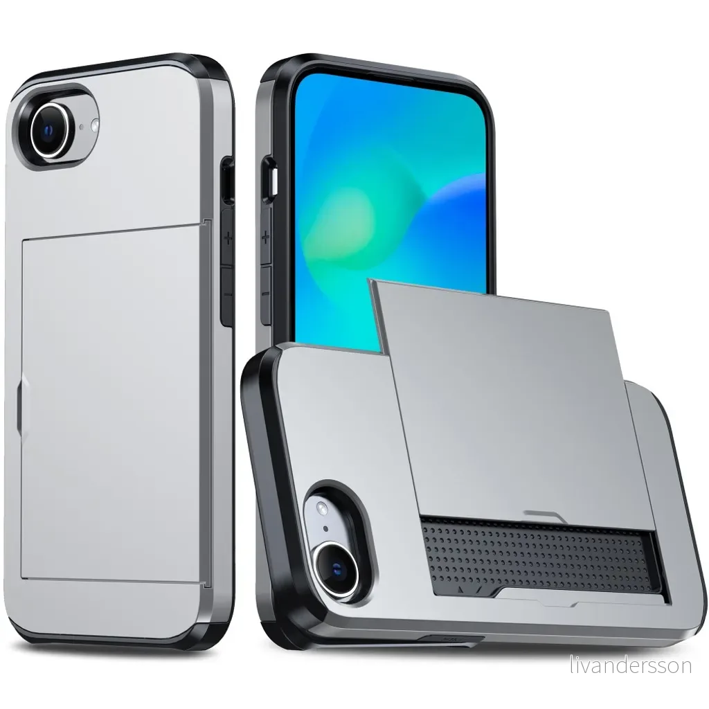 iPhone 17e/16e Deksel med kortholder – Sølv v:7408769