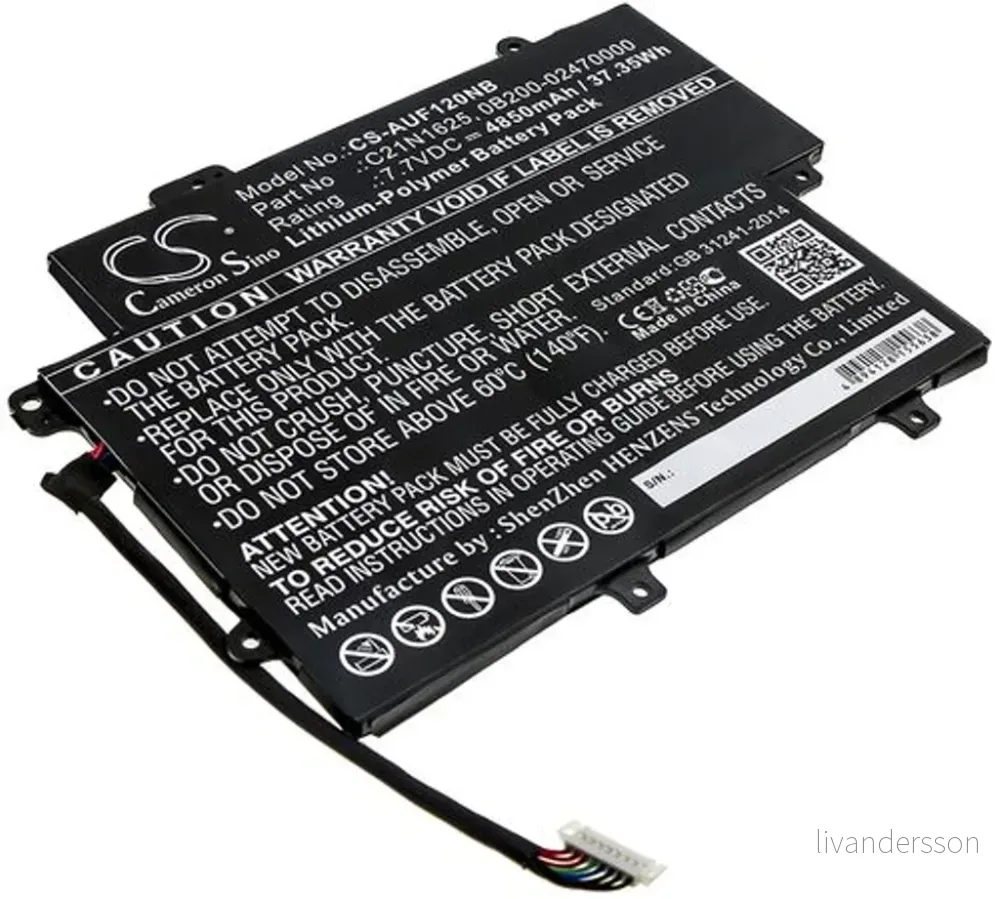 Batteri til Asus TP203NA-1E, 7.7V, 4850 mAh v:7746568