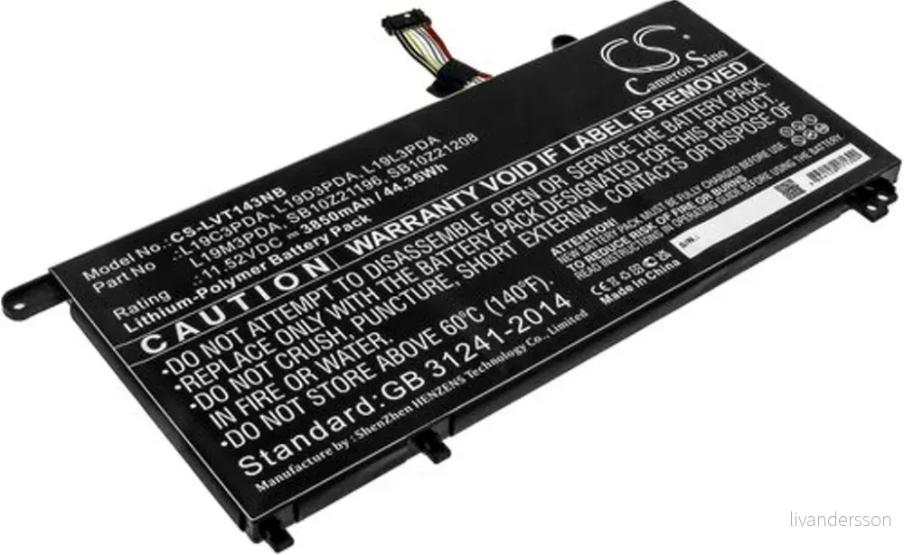 Batteri til Lenovo ThinkBook 14 Gen 2 20VDA00THH, 11.52V, 3850 mAh v:5344144