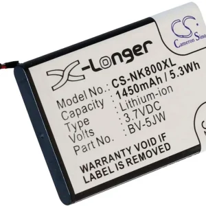 Batteri til BV-5JW erstatningsbatteri v:8770106 Batteri til BV-5JW erstatningsbatteri v:8770106