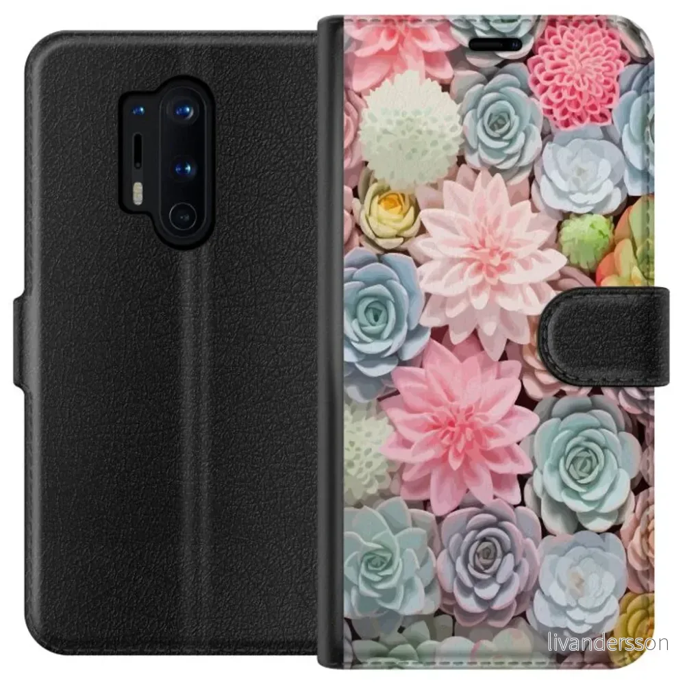 OnePlus 8 Pro Sort Lommebokdeksel Växter v:6182650