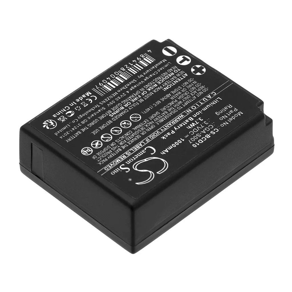 Batteri til Panasonic Lumix DMC-TZ2, 3,7V, 1000mAh v:4947540
