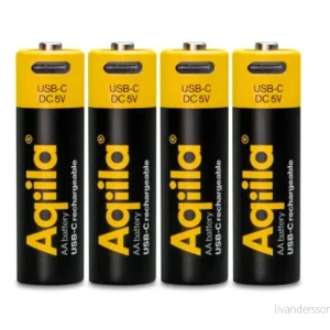 Aqiila Li-ion 2000mah oppladbart AA-batteri med USB-C – 4-pakning v:5772800
