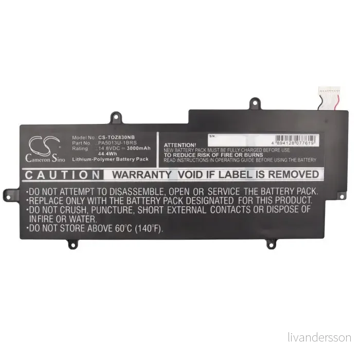 Batteri til Toshiba Portege Z930-150, 14.8V, 3000 mAh v:8358093