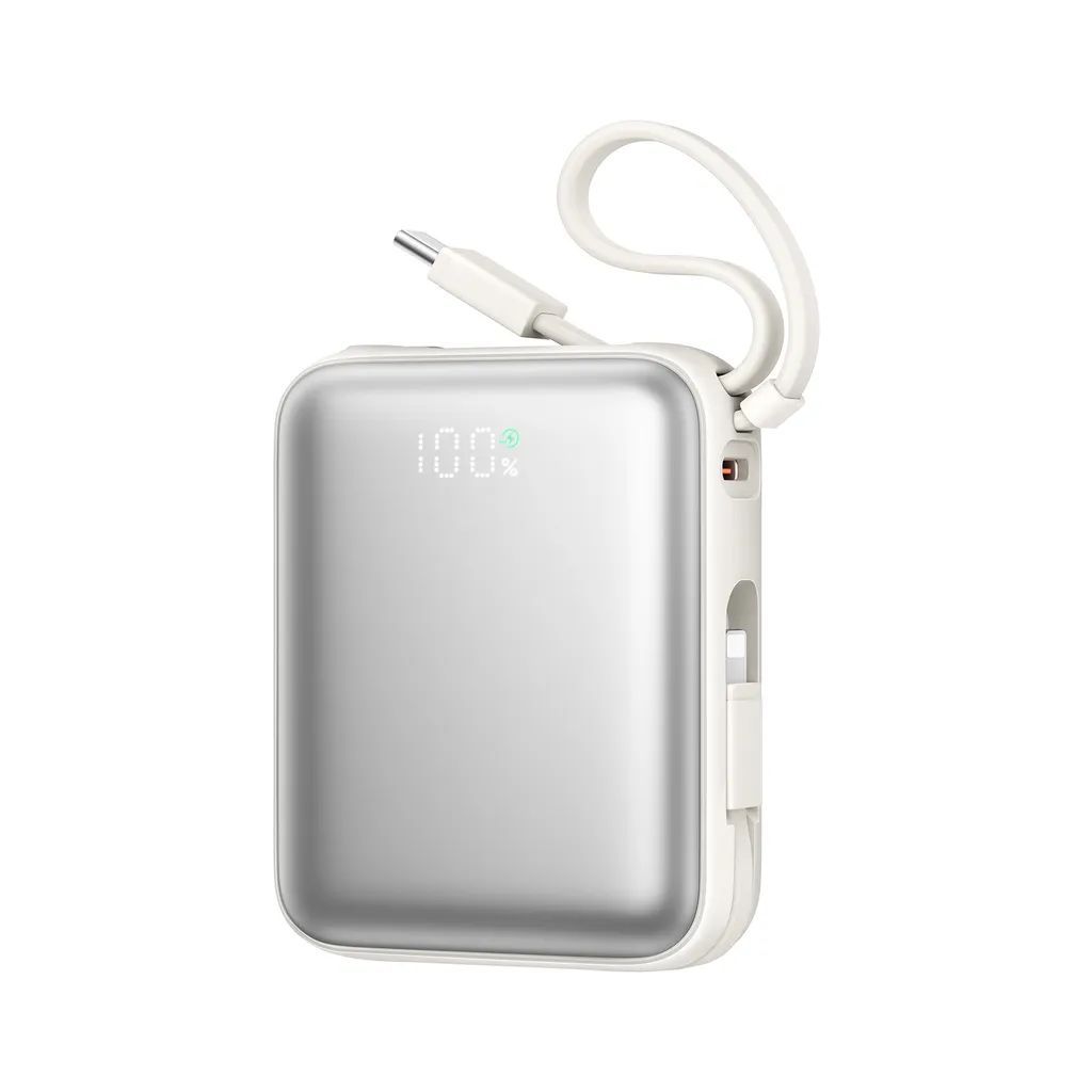Joyroom 22,5 W hurtigladende powerbank 10000 mAh med doble kabler – hvit v:4761973