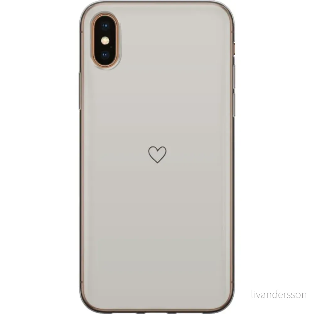 Apple iPhone XS Gjennomsiktig Telefondeksel Grått hjärta v:3710409