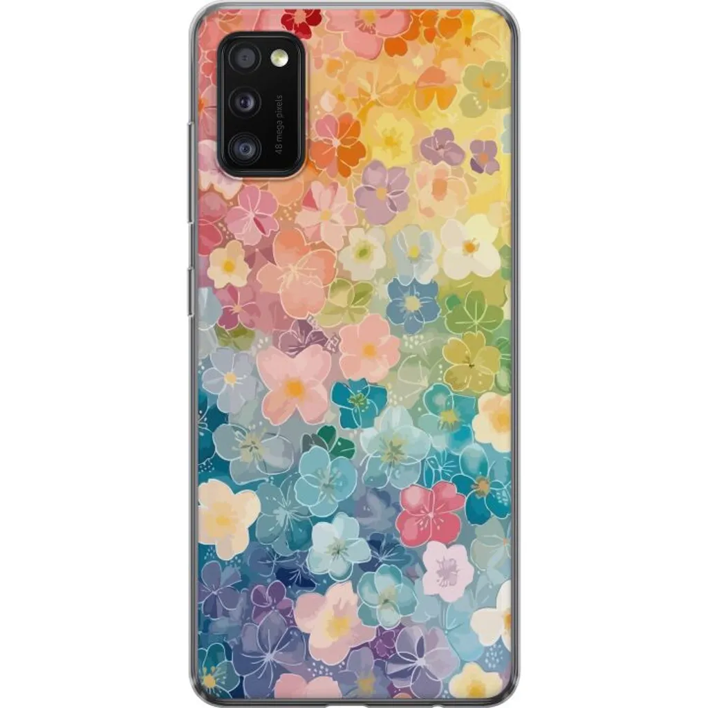 Samsung Galaxy A41 Gjennomsiktig Telefondeksel Miniatyrblommor v:3660437