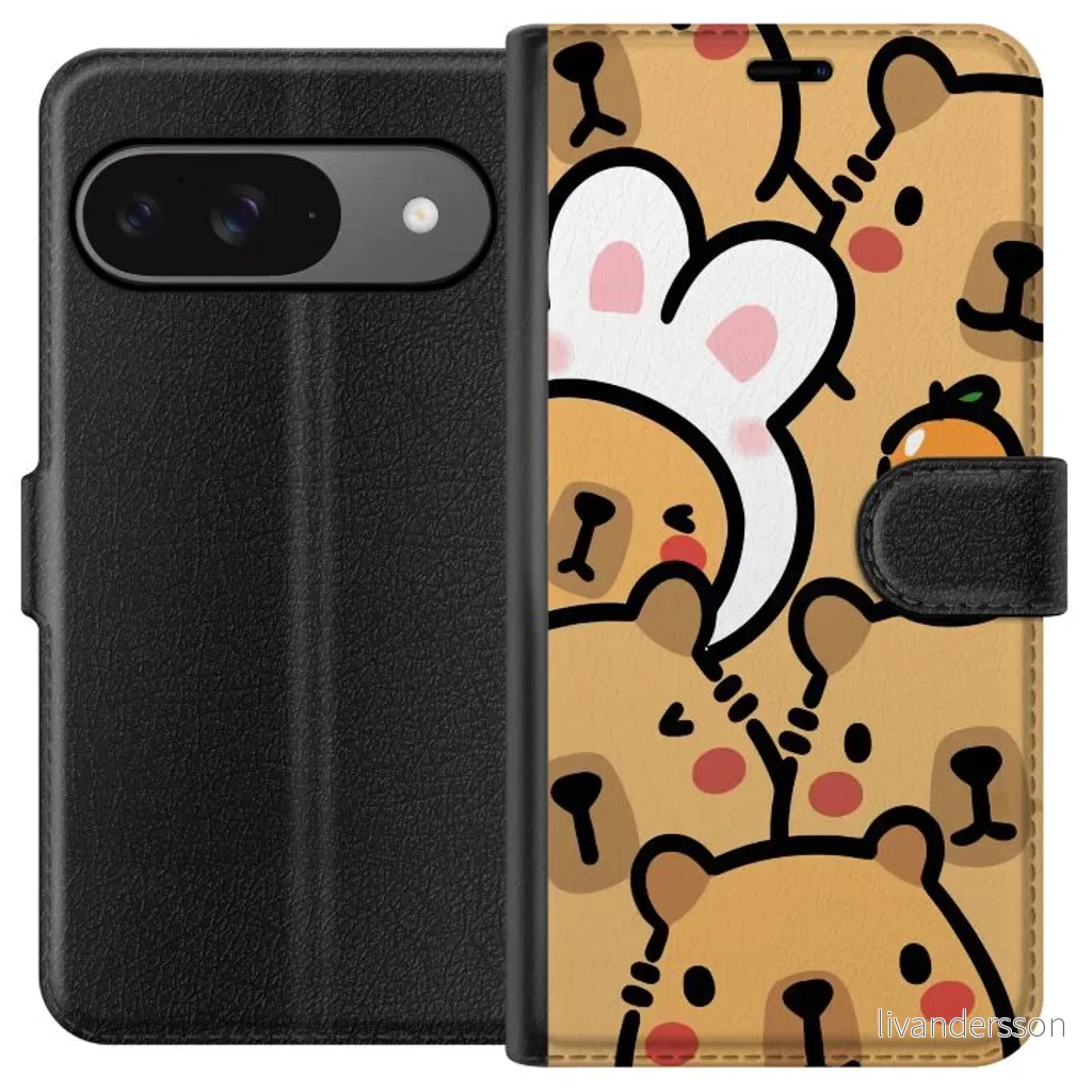 Google Pixel 9 Pro Sort Lommebokdeksel Kapivara v:3598863