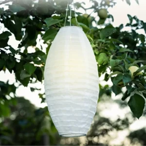 Solcellelykt rislampe oval – hengende, hvit v:8244562