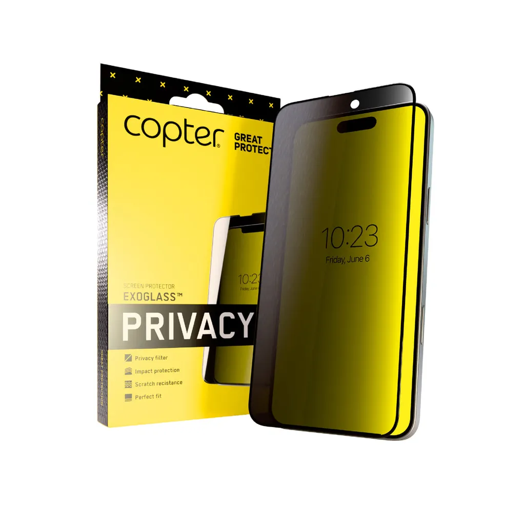 Copter Exoglass Curved iPhone 18 Pro Privacy Skjermbeskytter v:8922021 Copter Exoglass Curved iPhone 18 Pro Privacy Skjermbeskytter v:8922021