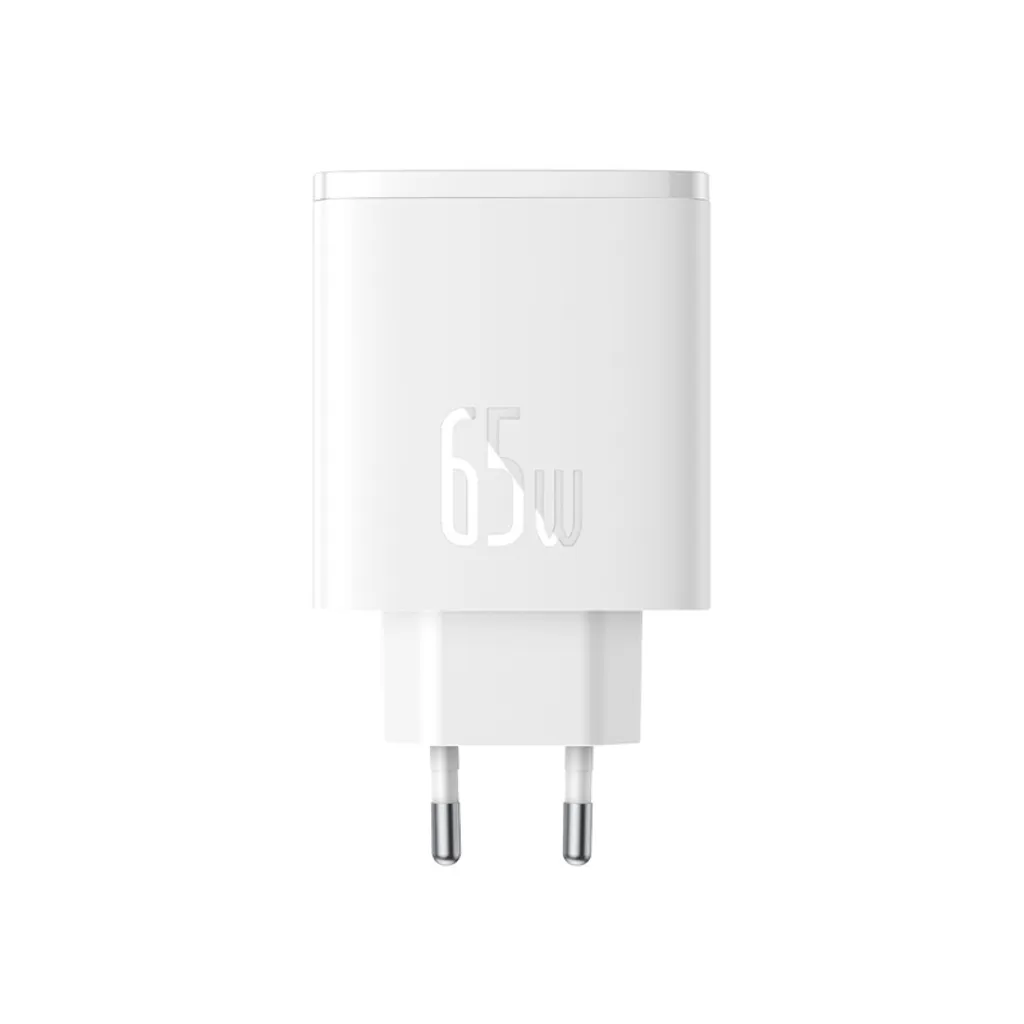 Baseus Cube Pro 65W GaN-lader 2x USB-C & USB-A – hvit v:4663084