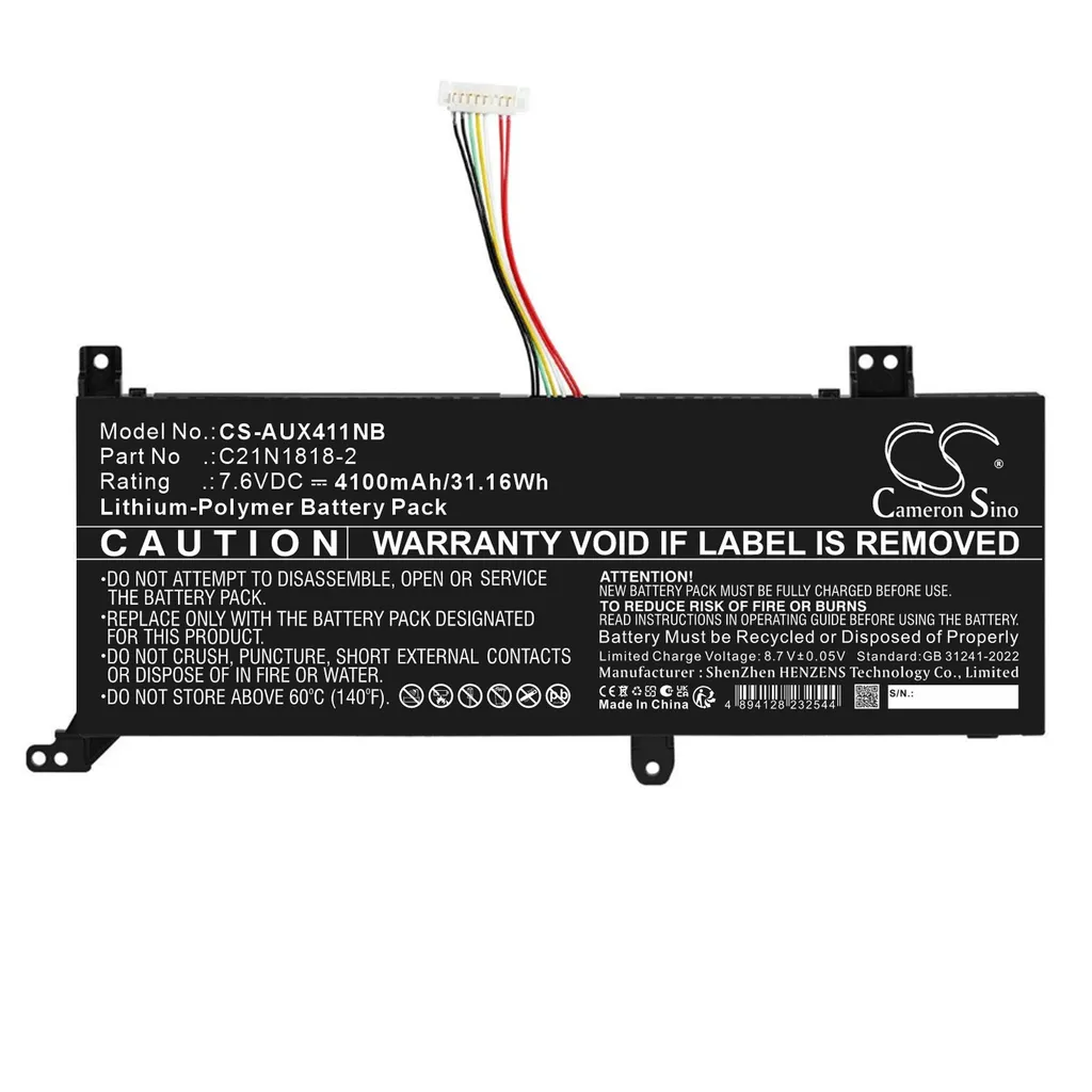 Batteri til S412U, 7.6V, 4100mAh v:1167787