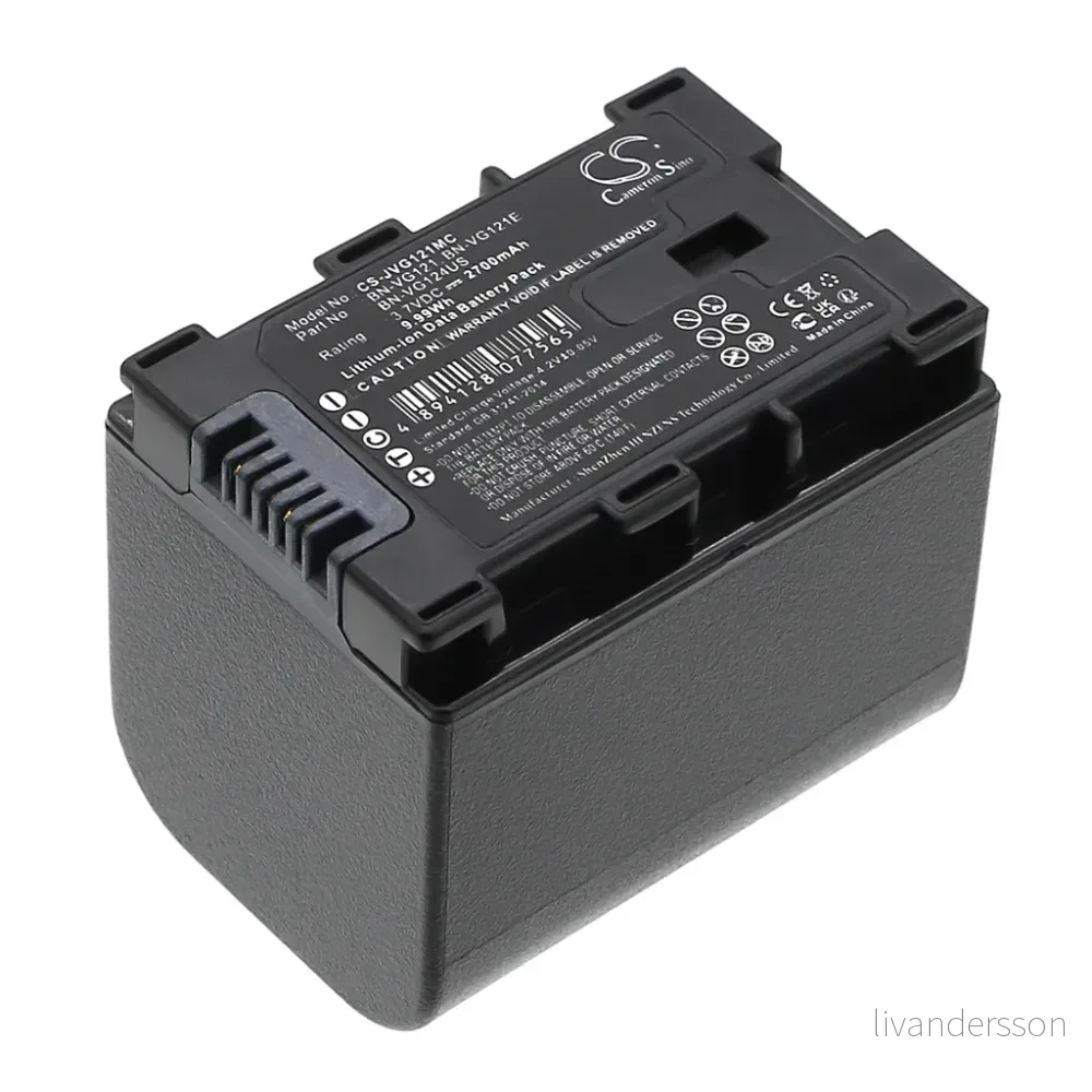 Batteri til JVC GZ-E15BEU, 3.7V (3.6V), 2700 mAh v:8681037