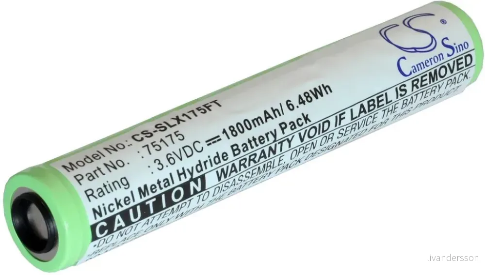 Batteri til Streamlight 76312, 3.6V, 1800 mAh v:1084061
