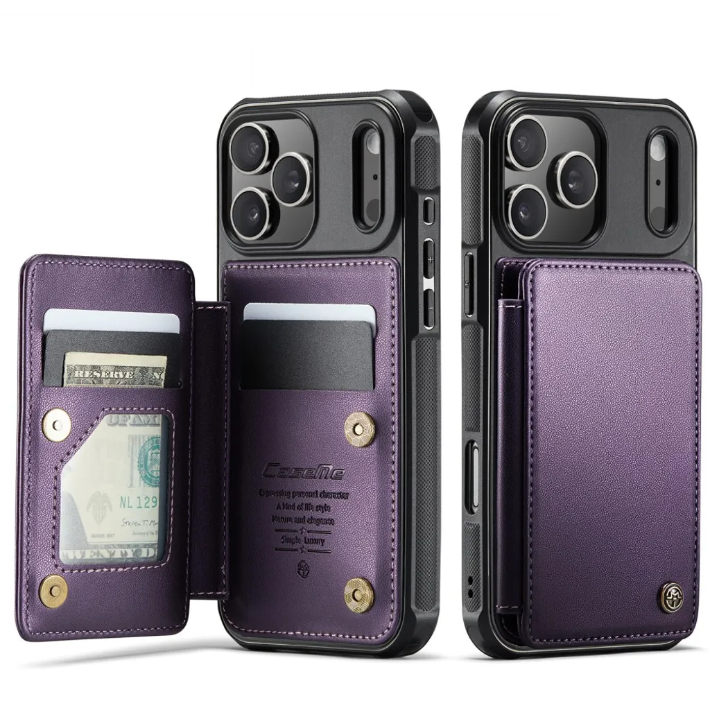 CASEME iPhone 18 Pro Max/17 Pro Max Lommebokdeksel RFID-blokkerende – Lilla v:8097818