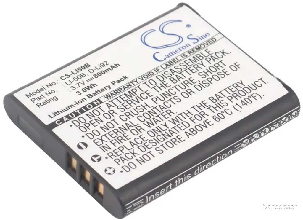 Batteri til Olympus mju Tough-6000, 3,7V, 800mAh v:6025903