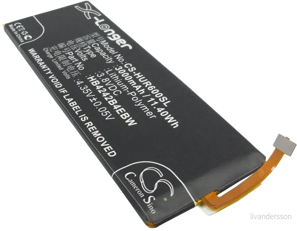 Batteri til Huawei Honor 6 H60-L11, 3.8V, 3000 mAh v:4230572