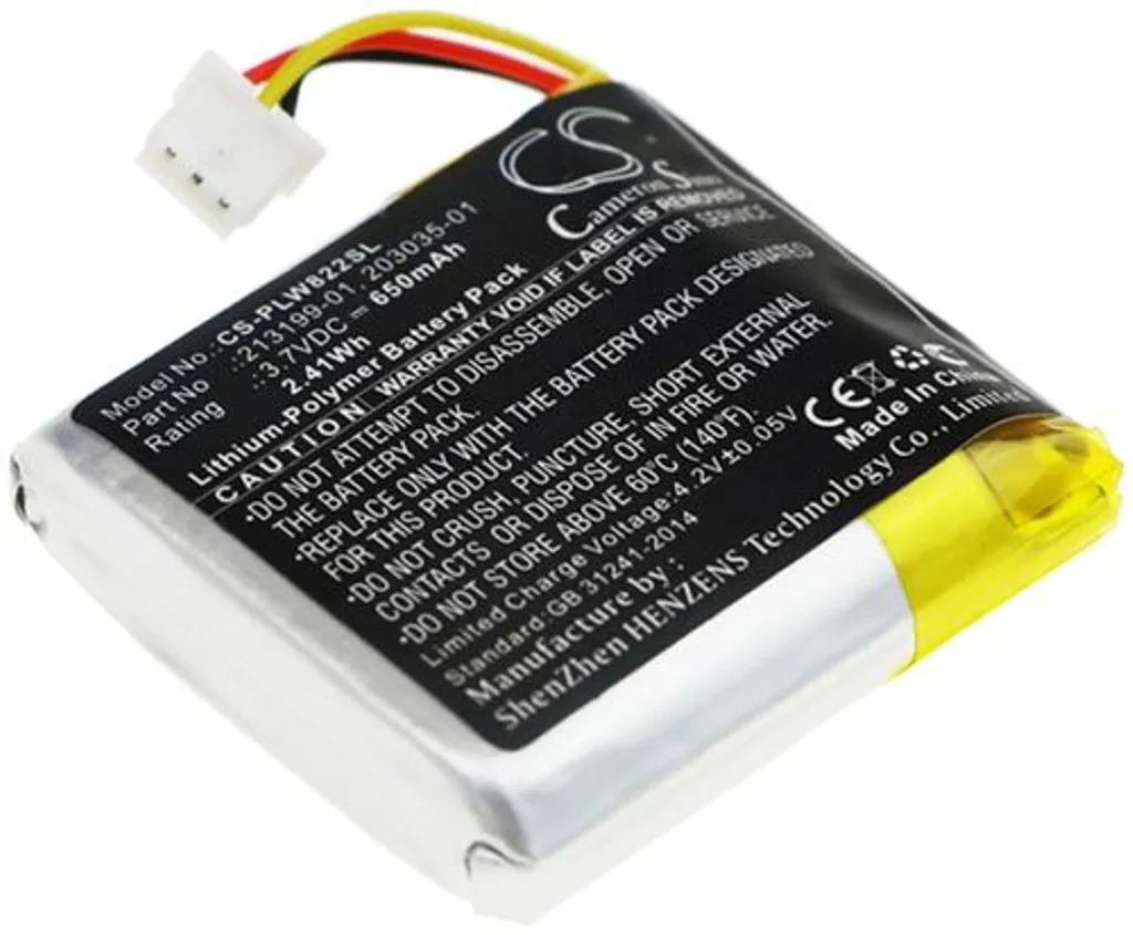Batteri til 203035-01 for Plantronics, 3,7V, 480mAh v:1007953