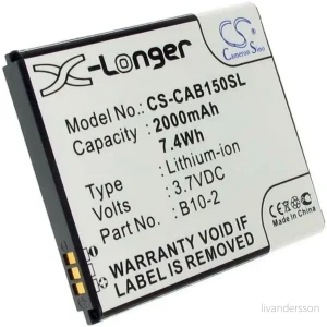 Batteri til CAT B15Q, 3.7V (3.6V), 2000 mAh v:8690632 Batteri til CAT B15Q, 3.7V (3.6V), 2000 mAh v:8690632
