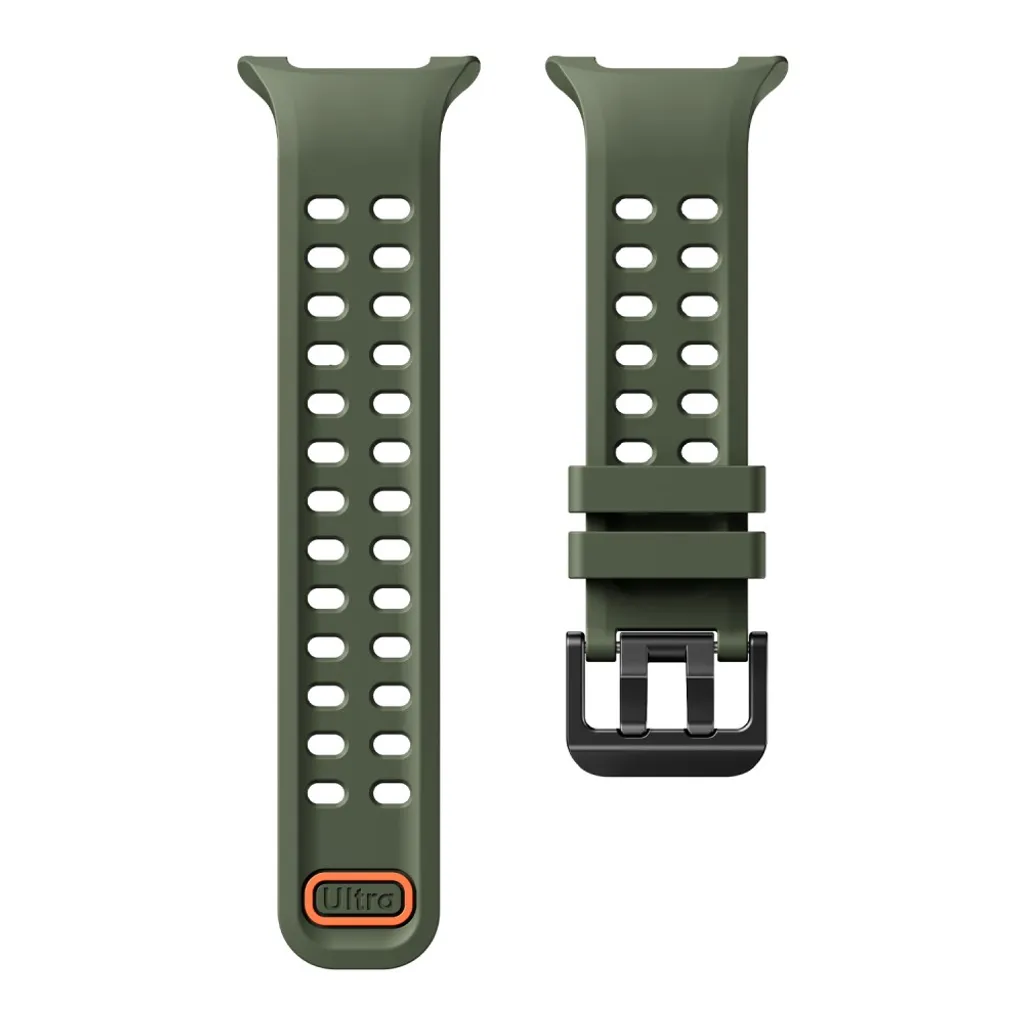 Samsung Galaxy Watch9/8/8 Classic silikon klokkerem med dobbel spenne – Olivgrønn v:1050117