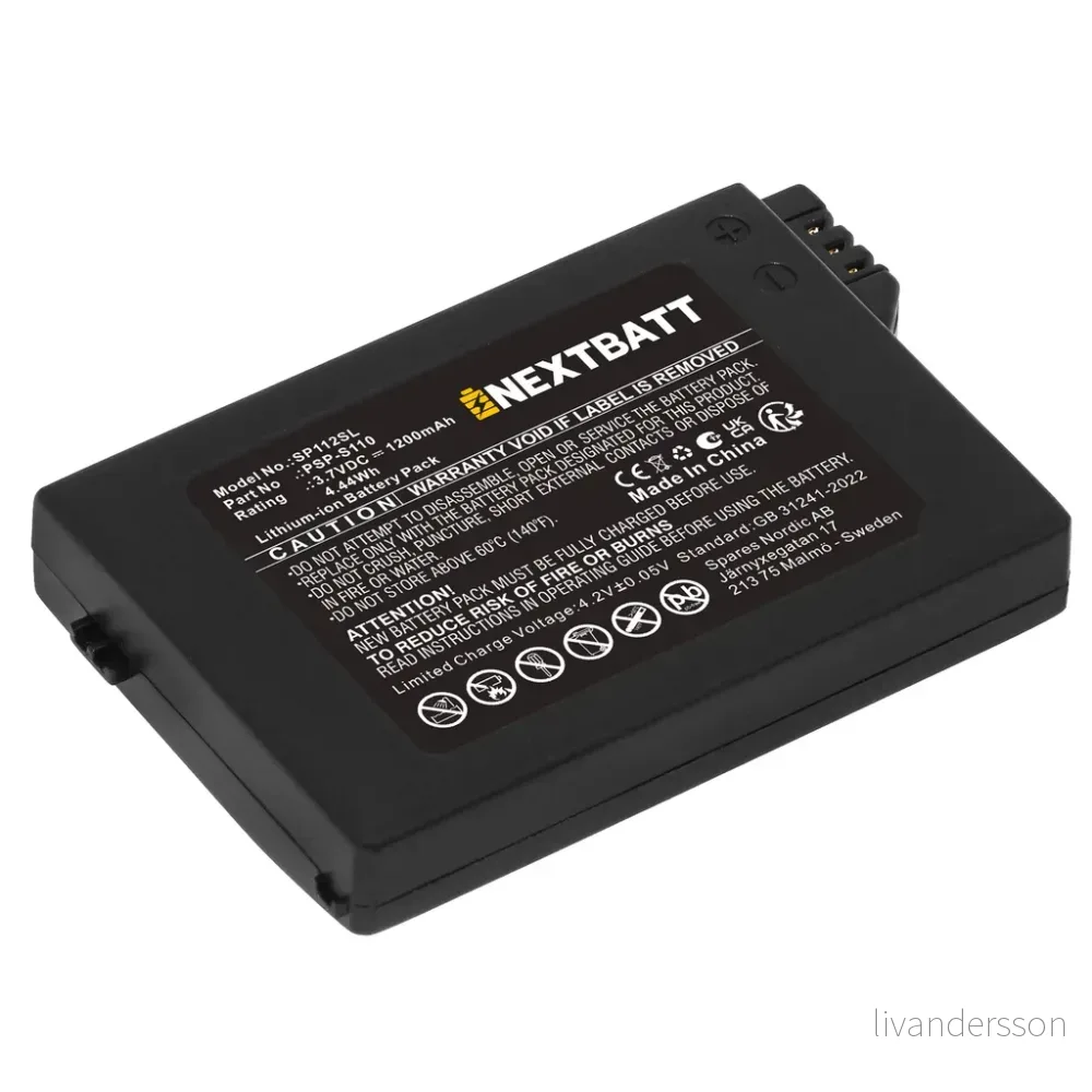 Batteri til Sony PSP-2002, 3,6 (3,7)V, 1200mAh v:4375414