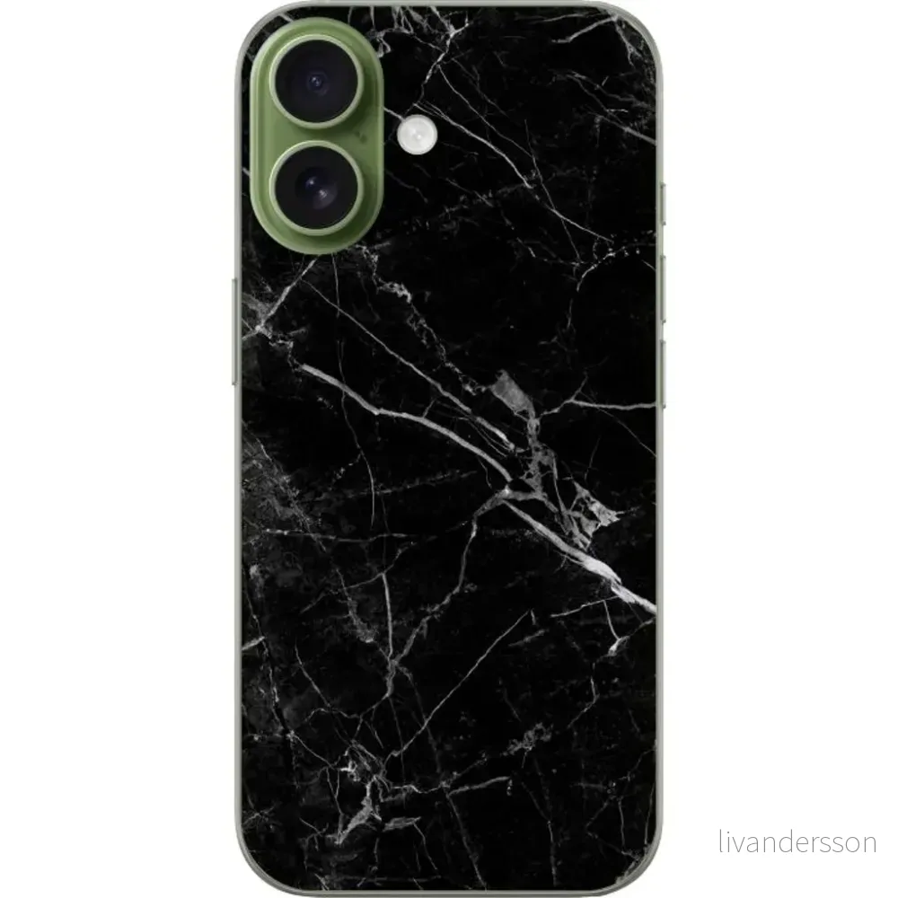 Apple iPhone 17 Gjennomsiktig Telefondeksel Svart marmor v:9852317