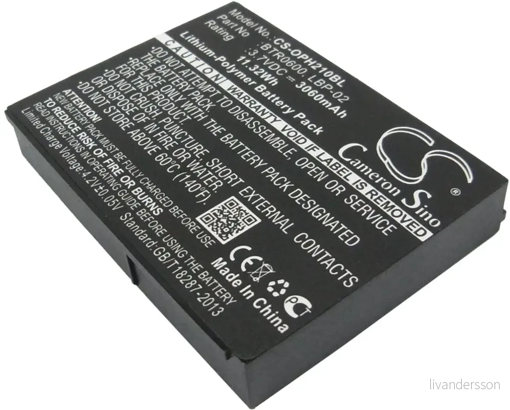 Batteri til Opticon H21, 3.7V, 3060 mAh v:9111918