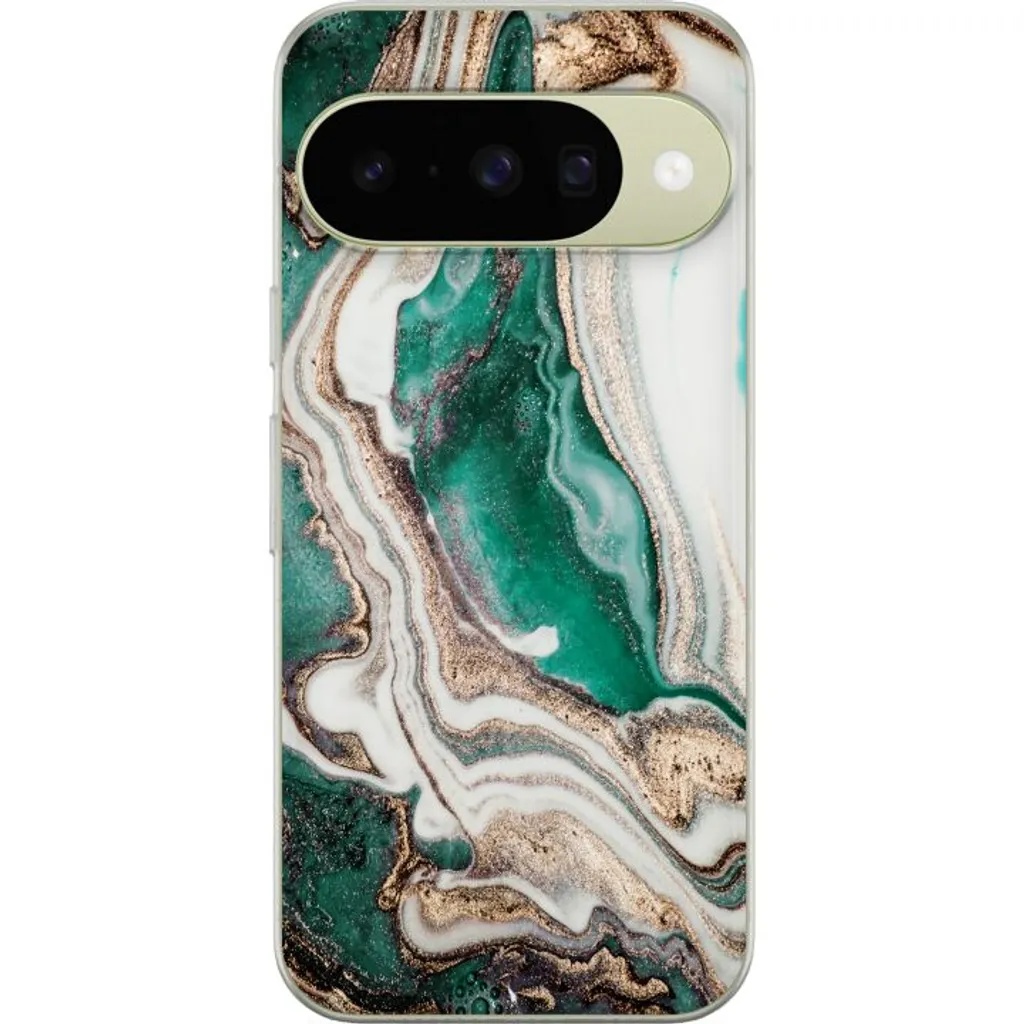 Google Pixel 11 Telefondeksel Grön / Guld marmor v:9020548