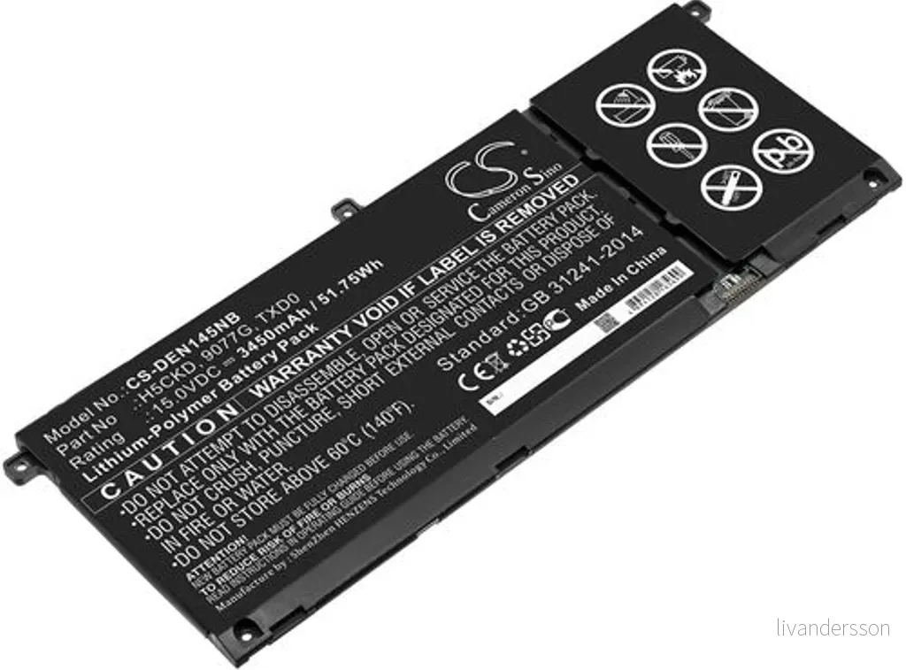 Batteri til Dell Inspiron 15 7506 2-in-1 P97F, 15.0V, 3450 mAh v:3356694