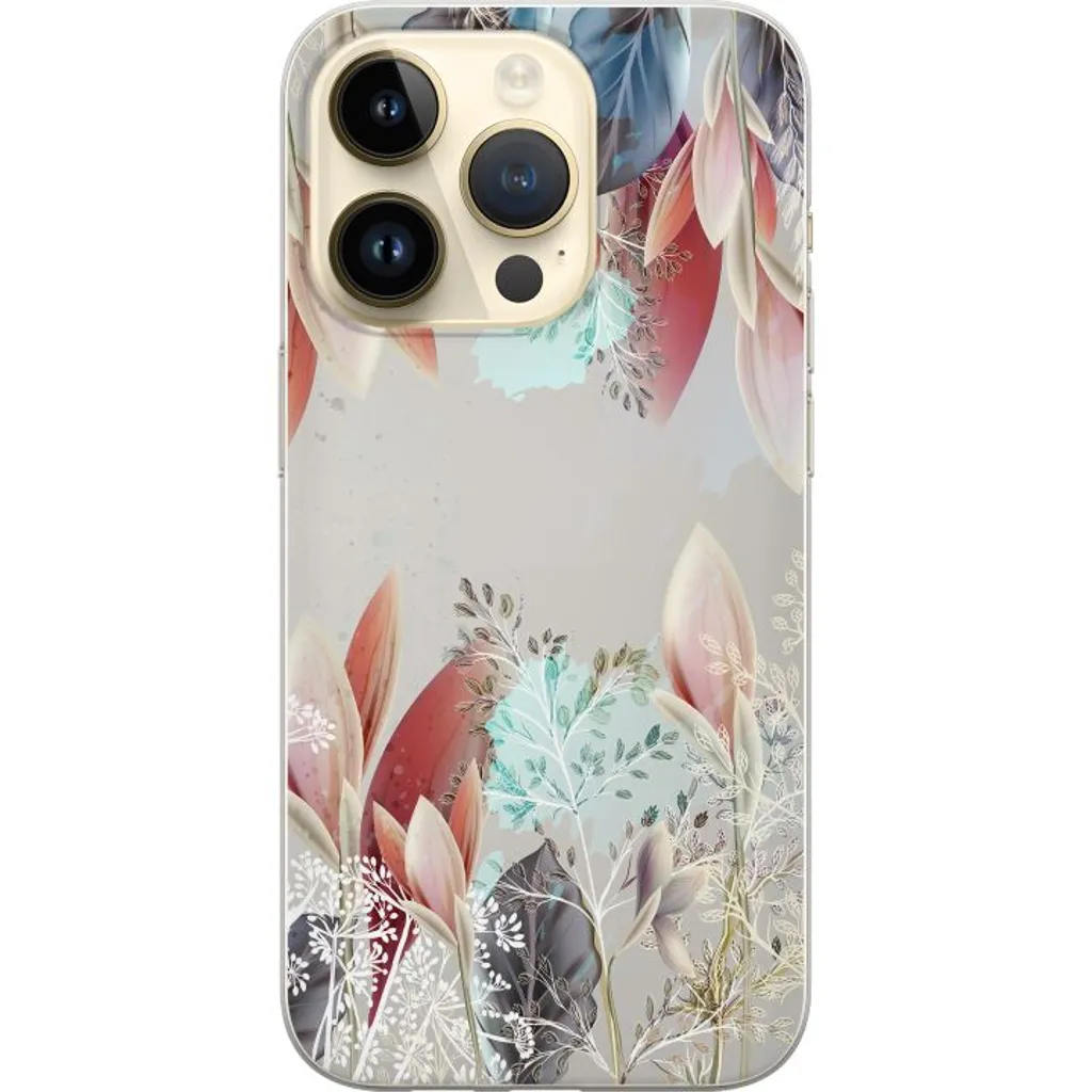Apple iPhone 15 Pro Gjennomsiktig Telefondeksel Blommor v:9682008
