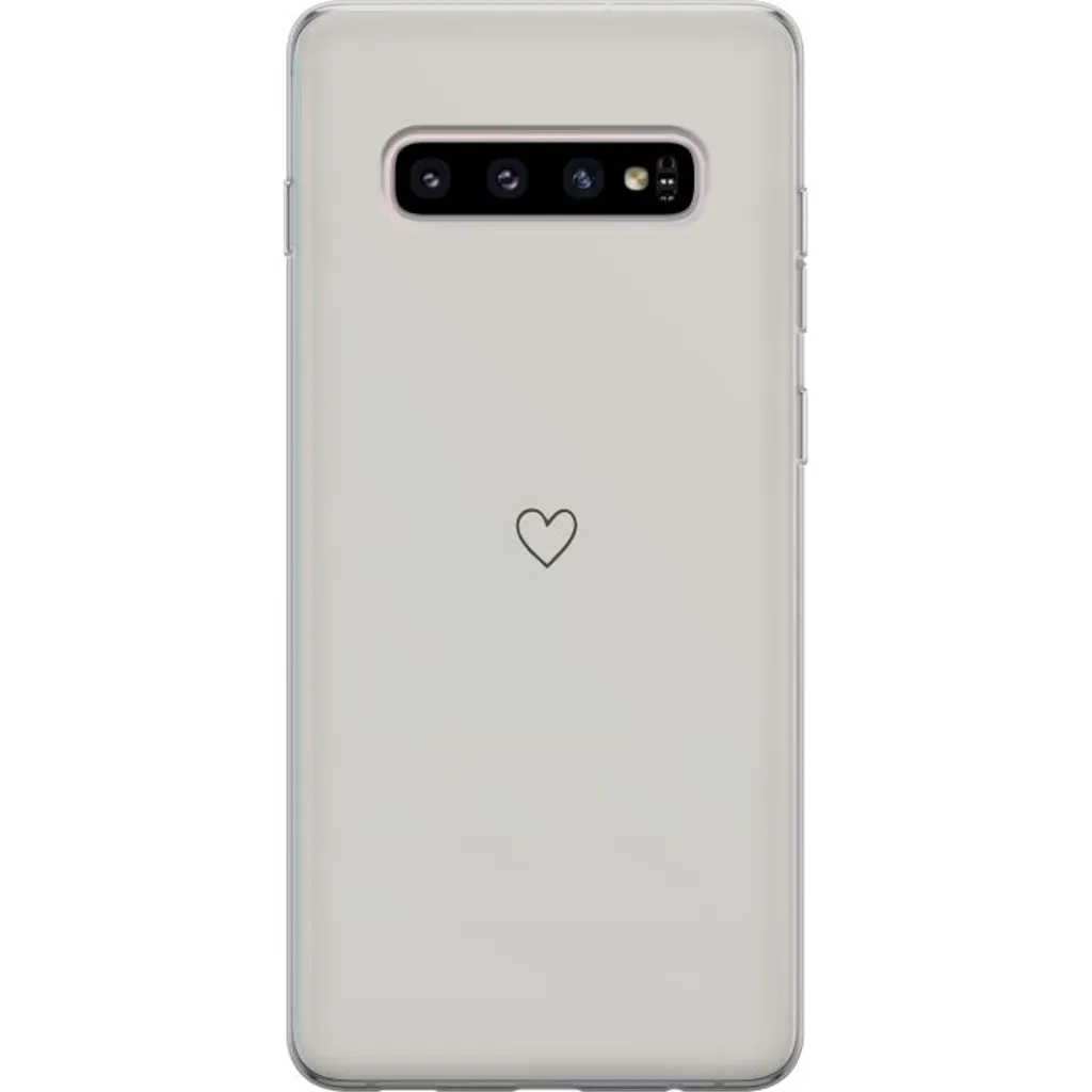 Samsung Galaxy S10+ Gjennomsiktig Telefondeksel Grått hjärta v:2434397