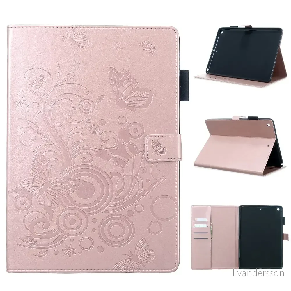 iPad 10,2" 2021/2020/2019 Etui med kortspor og stativ – Rosa v:5480799