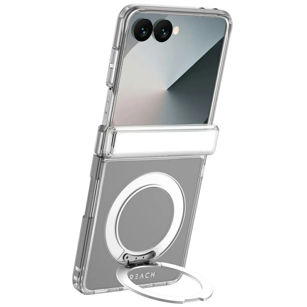 LEREACH Samsung Galaxy Z Flip8 MagSafe Deksel med Roterende Ring – Gjennomsiktig v:6848670