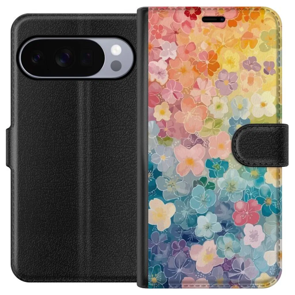 Google Pixel 11 Pro Sort Lommebokdeksel Miniatyrblommor v:9679636