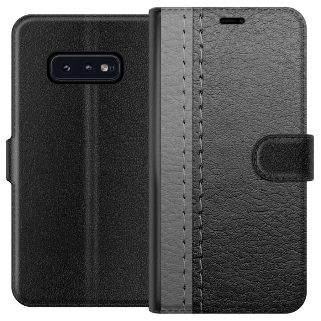 Samsung Galaxy S10e Sort Lommebokdeksel Grått Fake Läder v:7360694