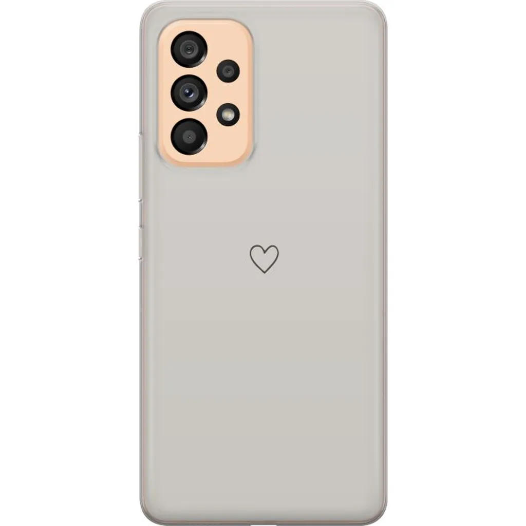 Samsung Galaxy A53 5G Gjennomsiktig Telefondeksel Grått hjärta v:1924940