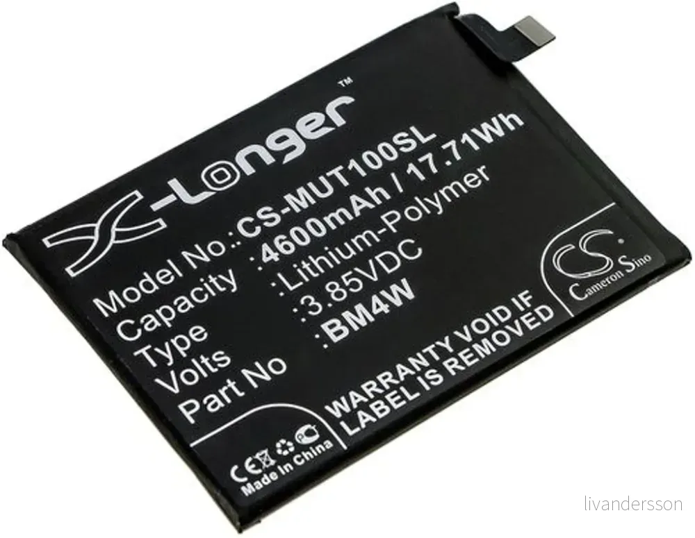Batteri til BM4W for Xiaomi, 3.85V, 4600 mAh v:1468480