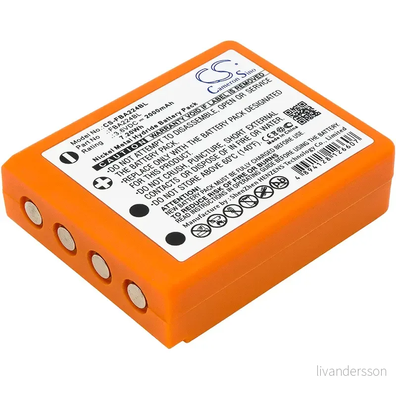Batteri til HBC Radiomatic Micron 4, 3,6V, 2000mAh v:9042662
