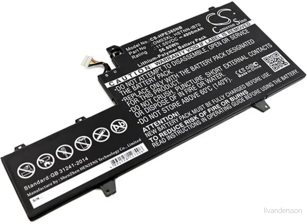 Batteri til 1GY31PA for HP, 11,55V, 4900mAh v:4620482
